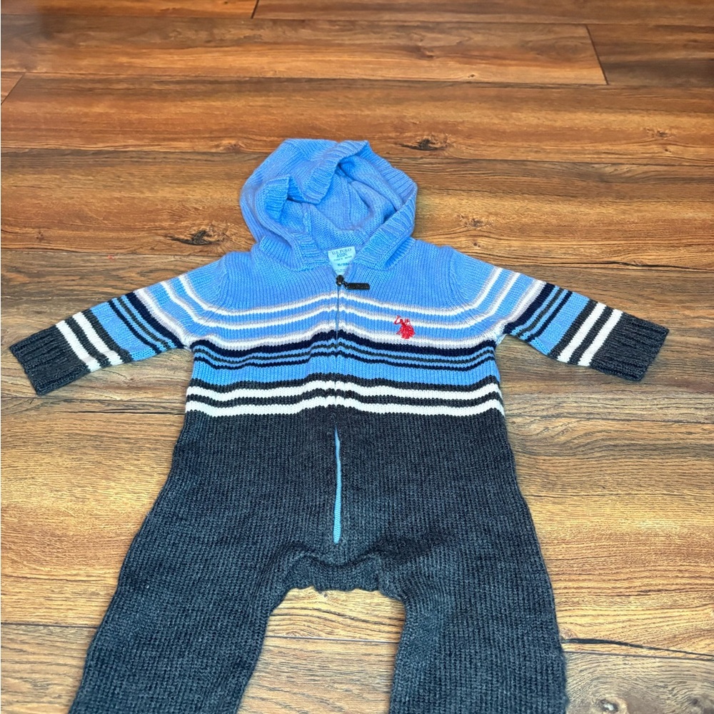 U.S. Polo Assn. Blue and Black Kids Footie